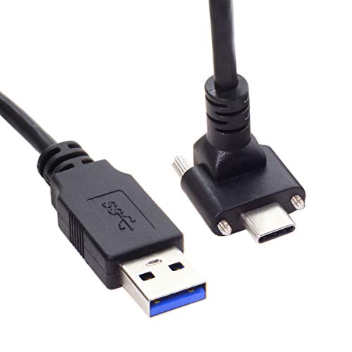 Xiwai USB 3.1 Typ-C Dual-Schraubensicherung auf Standard USB 3.0 Datenkabel 90 Grad für Kamera (5 m) von JSER