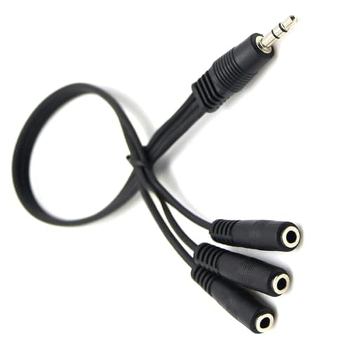 JSGHGDF 30 Cm/11 81 "3 5 Mm Splitterkabel Mit 3 Ausgängen Fluoreszenzes PVC Gehäuse Mikrofonverbindungskabel Draht von JSGHGDF