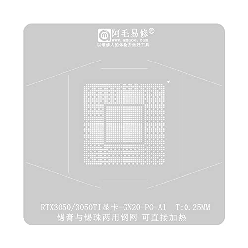 JSGHGDF RTX3050 RTX3050TI GTX3050 GN20-P0-A1 GPU Video Grafikkartenchip BGA Schablone Pflanzzinn Net Steel Stahl Mesh JSGHGDF RTX3050 RTX3050TI GTX3050 GN20-P0-A1 GPU Video Grafikkartenchip BGA Schablone Pflanzzinn Net Steel Stahl Mesh von JSGHGDF