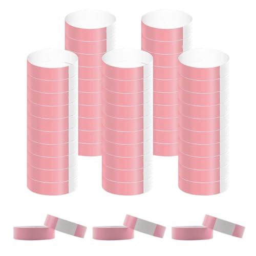 JSKWIKE 100 Pcs Einlassbänder Event Armbänder Partybänder Wasserdicht Armbänder Eintrittsbänder zur Kontrolle und Sicherheit bei Veranstaltungen und Events für Partys Rosa von JSKWIKE