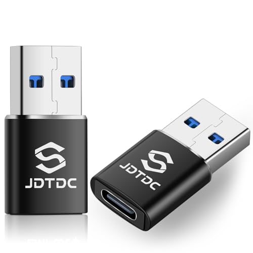 JSL JDTDC USB C auf USB Adapter 2 Pack, USB C Buchse auf USB Stecker Adapter Thunderbolt 4 auf USB Konverter USB Stecker Adapter Typ-C auf USB Adapter zum Laden & Datensynchronisieren, für iPhone von JSL JDTDC