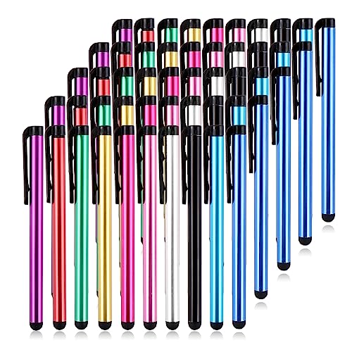 Eingabestift 50 Stück Touchscreen Stift Stylus Pen für Touch Screens Geräte, für Tablets iPad Mini Pro Smartphones Huawei Samsung Galaxy 10 Farben von JSMTKJ