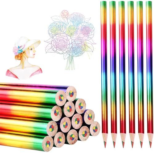 JSMTKJ Regenbogenstift, 30 Stück Regenbogenstifte Kinder 4 in 1 Regenbogenfarben Stift Buntstift Mehrfarbig Zeichnung Bleistift Set für Zeichnung Färbung Skizzieren Bleistifte von JSMTKJ