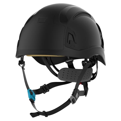 JSP EVO ALTA Skyworker Safety Helmet, Wheel Ratchet, Vented, Black, All-Round Impact Protection, Industrial Climbing helmetmeeting EN 12492 with a 4-Point Chinstrap (ARC170-001-100) von JSP