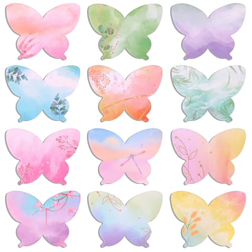 JSRQT 12 Stück Haftnotizen Schmetterling, Aquarell Selbstklebende Notizblöcke Sticky Notes Kinder Erwachsene, Haftnotizen Notizblock Klein für Schüler Lehrer Schule Büro Heimpläne Schulsachen JSRQT 12 Stück Haftnotizen Schmetterling, Aquarell Selbstklebende Notizblöcke Sticky Notes Kinder Erwachsene, Haftnotizen Notizblock Klein für Schüler Lehrer Schule Büro Heimpläne Schulsachen von JSRQT