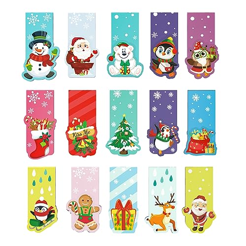 JSRQT 30 Stück Lesezeichen Magnetisch Weihnachts Lesezeichen Markierungen Book Marks Niedlichen Bookmark Magnet Lesezeichen Schule Zubehör Lesezeichen Personalisiert für Lehrer Studenten Buchliebhaber von JSRQT