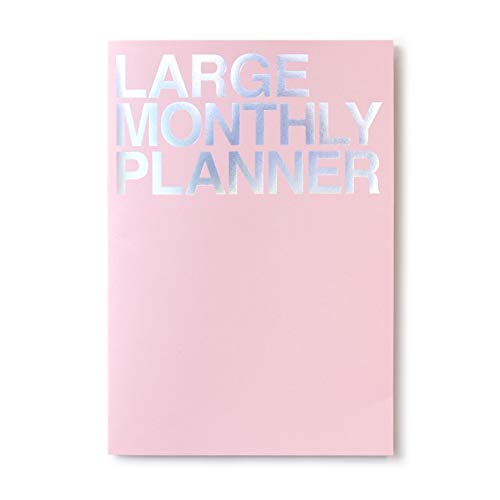 JSTORY Großer Monatsplaner, flach aufliegend, undatiert, ganzjährig, flexibler Einband, Ziel-/Uhrzeit-Organizer, dickes Papier, umweltfreundlich, anpassbar, genäht, A4, 16 Monate, 18 Blatt, Pink von JSTORY