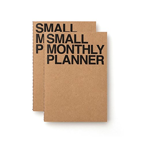 JSTORY Kleiner Monatsplaner Set von 2 genähten gebundenen flachen Lay kompakt handlich ganzjährig flexibel Cover ZielZeit Organizer dickes Papier umweltfreundlich anpassbar A6 16 Monate 18 Blatt je von JSTORY