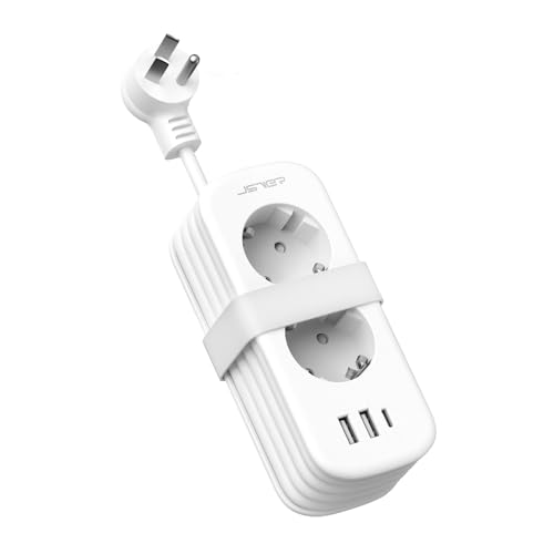 Reiseadapter USA Adapter Steckdose, JSVER Travel Adapter USA mit 1,5M Kable, Typ B Adapter USA Deutschland Stecker, Tragbar Steckdosenadapter mit USB C (3,4A) für Amerika/Kanada/Mexiko/Thailand von JSVER
