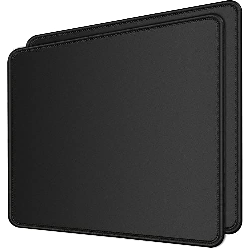 Amazon Marke -【2 Stück】 Gaming Mauspad 24x20cm Schwarz Mousepad mit Vernähte Kanten und Anti Rutsch Gummibasis,Mauspad für PC Büro Arbeiten Spiele Laptop von JSY