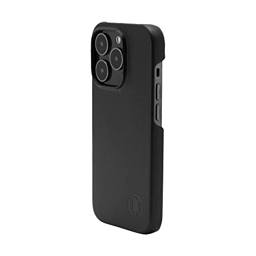 JT Berlin BackCase Kreuzberg Echtleder Schutzhülle kompatibel mit Apple iPhone 14 Pro [Clip-on-Cover mit robuster Hartschale, Wireless Charging (Qi) kompatibel, Weiches Innenfutter] schwarz von JT Berlin