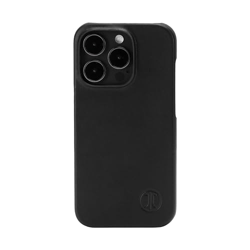 JT Berlin BackCase Kreuzberg Echtleder Schutzhülle kompatibel mit Apple iPhone 15 Pro [Clip-on-Cover mit robuster Hartschale, Wireless Charging (Qi) kompatibel, Weiches Innenfutter] schwarz von JT Berlin