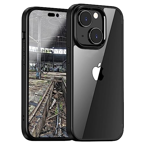 JT Berlin BackCase Pankow Hybrid Hülle kompatibel mit Apple iPhone 13 [Schutz nach US-Militärstandard, Wireless-Charging (Qi), Verstärkter Bumper, Kamera- & Displayschutz] schwarz/transparent von JT Berlin