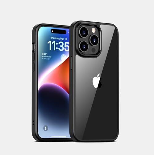 JT Berlin BackCase Pankow Hybrid Hülle kompatibel mit Apple iPhone 15 Pro [Schutz nach US-Militärstandard, Wireless-Charging (Qi), Verstärkter Bumper, Kamera- & Displayschutz] schwarz/transparent von JT Berlin