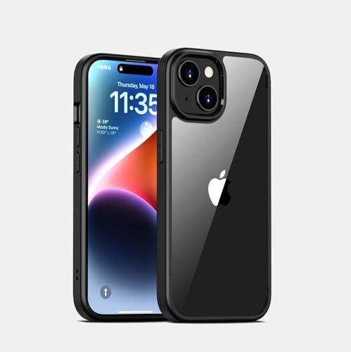 JT Berlin BackCase Pankow Hybrid Hülle kompatibel mit Apple iPhone 15 [Schutz nach US-Militärstandard, Wireless-Charging (Qi), Verstärkter Bumper, Kamera- & Displayschutz] schwarz/transparent von JT Berlin