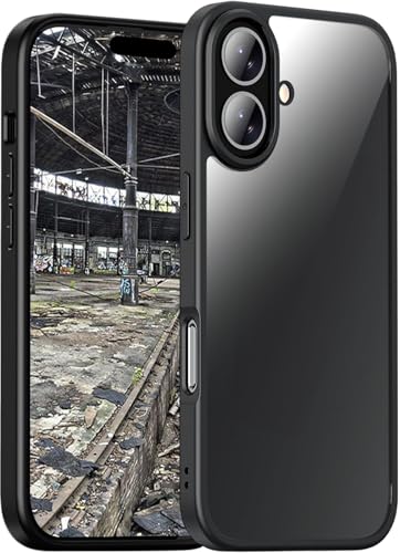 JT Berlin BackCase Pankow Hybrid Hülle kompatibel mit Apple iPhone 16 (Schutz nach US-Militärstandard, Wireless-Charging (Qi), Kamera- & Displayschutz) schwarz/transparent von JT Berlin