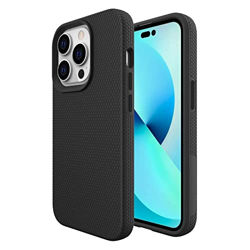 JT Berlin BackCase Pankow Solid-Silikon Hülle kompatibel mit Apple iPhone 14 Pro Max [2-Schichten Schutz (PC + TPU), 1,2m Fallschutz, Wireless-Charging (Qi) kompatibel, Erhöhter Rand] schwarz von JT Berlin