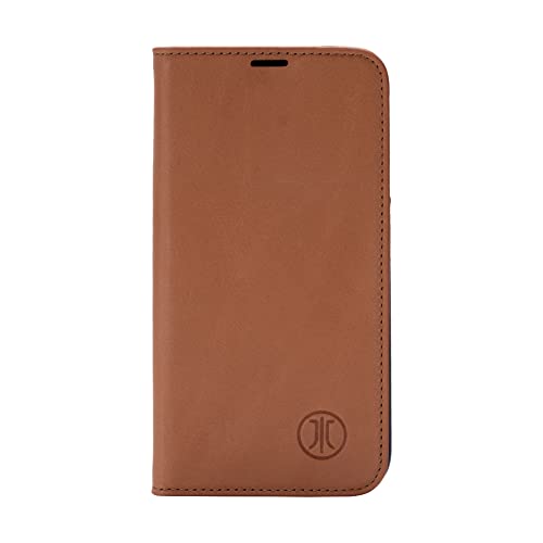 JT Berlin Bookcase Tegel Echtleder Hülle kompatibel mit Apple iPhone 14 Plus [Premium Flip-Case, Standfunktion, EC-Kartenfächer, Magnetverschluss] Cognac Hellbraun von JT Berlin