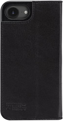 JT Berlin Bookcase Tegel Echtleder Hülle kompatibel mit Apple iPhone 16e (Premium Flip-Case, Standfunktion, EC-Kartenfächer, Magnetverschluss) schwarz von JT Berlin