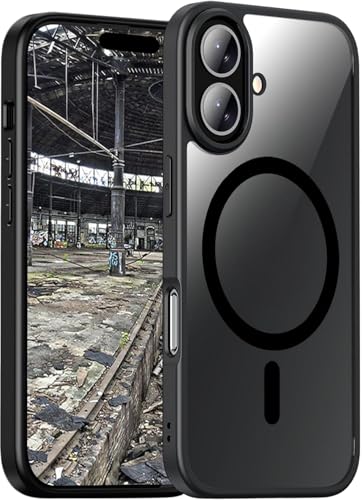 JT Berlin Case Pankow Hybrid MS Hülle kompatibel mit Apple iPhone 16 (Schutz nach US-Militärstandard, Wireless-Charging (Qi) / magnetisches Aufladen kompatibel) schwarz/transparent von JT Berlin