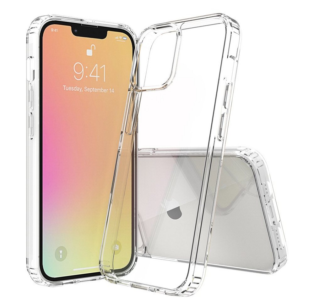 JT Berlin Handyhülle Pankow-Clear, [Apple iPhone 13 Pro Hülle transparent, Weicher TPU Rahmen + harte Acrylglas-Rückseite, iPhone Hülle mit Anti-Fingerabdruck-Beschichtung] - transparent von JT Berlin