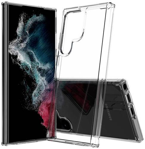 JT Berlin Pankow Clear Backcover Samsung Galaxy S23 Ultra Transparent Stoßfest, Induktives Laden von JT Berlin