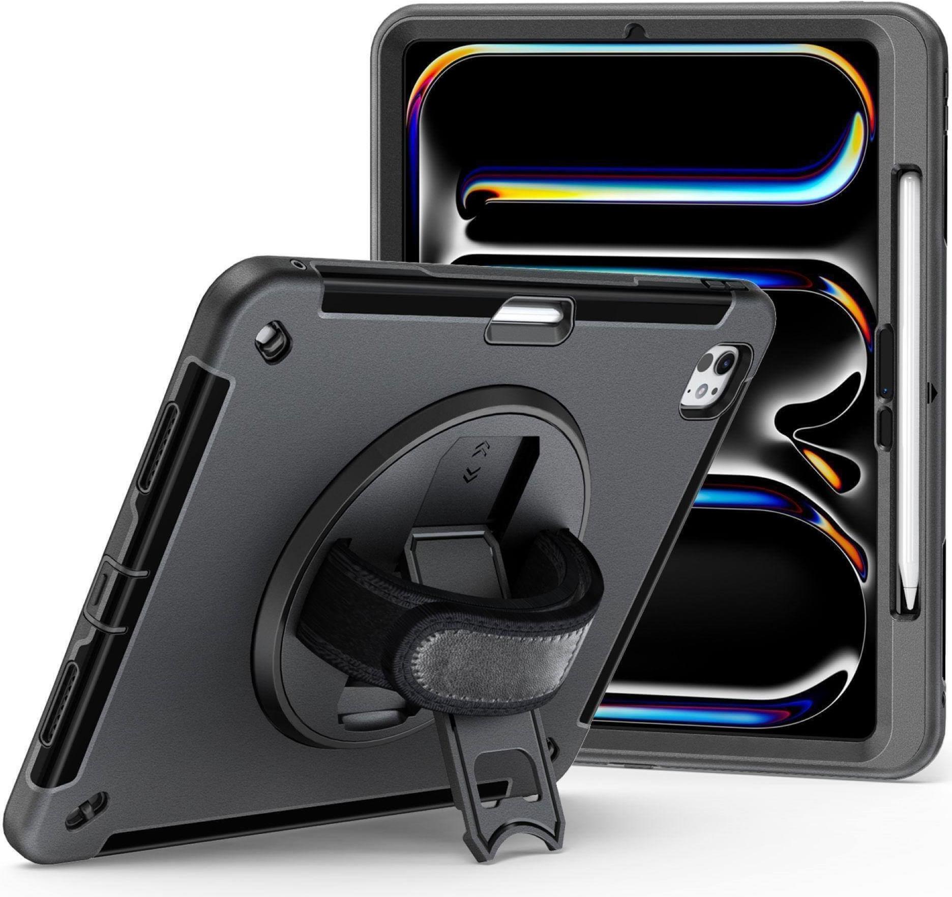 JT Berlin Rugged Kickstand & Handstrap Case- Apple iPad Pro 13 2024- schwarz- bulk- (30016) von JT Berlin