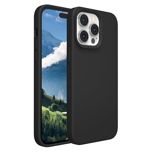 JT Berlin Steglitz Liquid-Silikon Schutzhülle kompatibel mit Apple iPhone 15 Pro Max Silikon-Hülle [Wireless Charging/magnetisches Aufladen kompatibel, Weiches Microfaser Innenfutter] schwarz von JT Berlin
