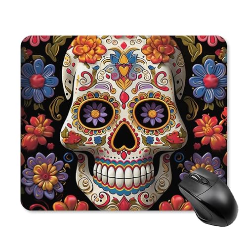 Sugar Skulls Gaming-Mauspad, großes Mauspad, Mauspad für Schreibtisch, niedliches Mauspad, Computer-Mauspad, Reise-Mauspad, Gaming-Mauspad für den Schreibtisch für Frauen, 25 x 30 cm Sugar Skulls Gaming-Mauspad, großes Mauspad, Mauspad für Schreibtisch, niedliches Mauspad, Computer-Mauspad, Reise-Mauspad, Gaming-Mauspad für den Schreibtisch für Frauen, 25 x 30 cm von JTKBNVM