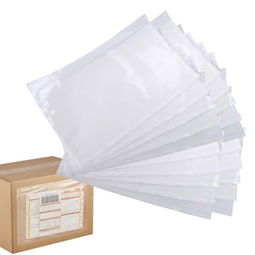 JTKREW 20 Stück Lieferscheintaschen Dokumenttaschen DIN C5 für A5 transparent selbstklebend von JTKREW