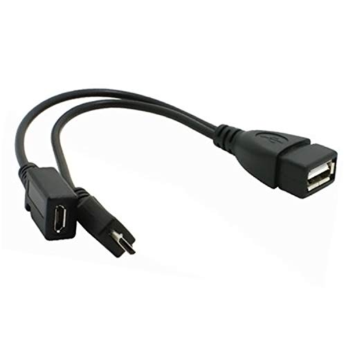 Micro-USB-Host-OTG-Kabel mit Micro-USB-Stromversorgung für Fire Stick, Android-Telefon Tablet-2-in-1-Micro-USB-zu-USB-Adapter(20cm) von JTMM