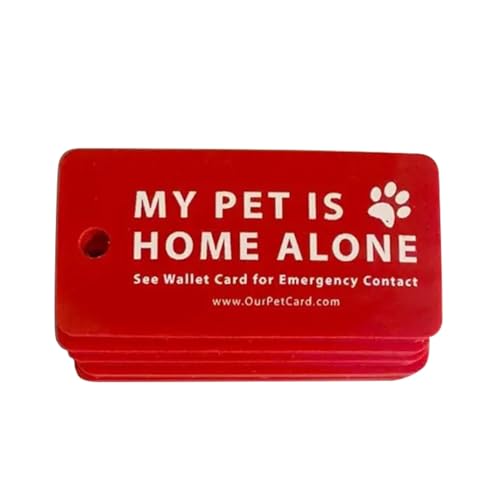 Schlüsselanhänger mit Aufschrift "My Pets are Home Alone", beschreibbare Brieftasche, Karte mit Aufschrift "My Pets are Home Alone", Schlüsselanhänger von JTQYFI