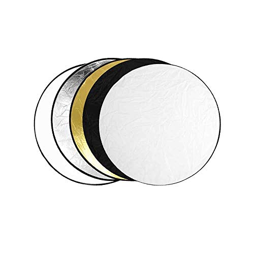 JTRHD Tragbarer Lichtreflektor 5-in-1 Reflective Faltreflektor for Fotografie und Außenbeleuchtung für Studio oder Jede Fotografie (Farbe : Multi-Colored, Size : 110x110cm) von JTRHD