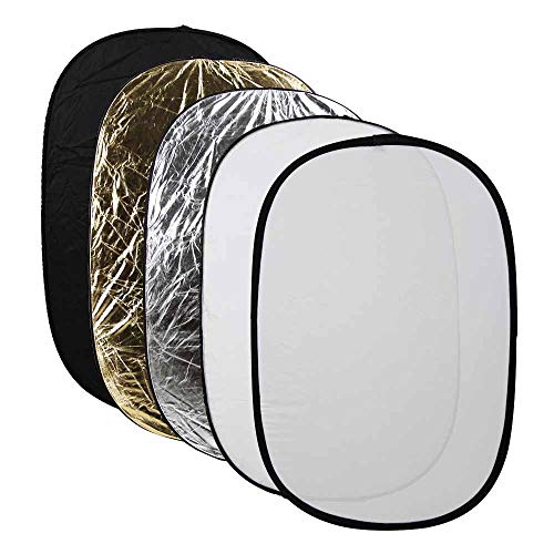 JTRHD Tragbarer Lichtreflektor Tragbare 5 in 1 Reflector Werden kann Round Mehrteilige Licht-Reflektor Gefaltete für Studio oder Jede Fotografie (Farbe : Multi-Colored, Size : 120x180cm) von JTRHD