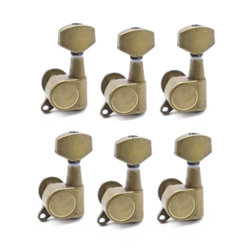 Elektrische Gitarren-Stimmwirbel Mechaniken Kleiner Quadratischer Griff Für ST/LP Rotkupfer/Bronze gitarren ersatzteile stimmwirbel(Bronze 6l) von JTYUERWQ