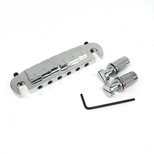 Für LP Bridge Uncoded E-Gitarre Saitenhalter Silber Schwarz Austausch des Gitarrenstegs(Silver) von JTYUERWQ