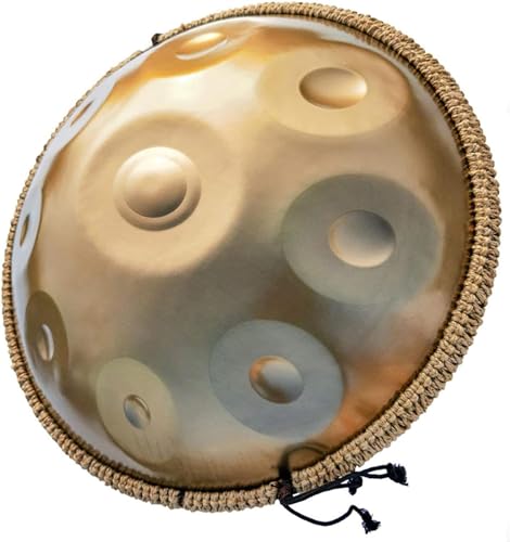 JTYX Handpan-Drum-Instrument, Handpan In D-Moll 9 Noten 22-Zoll-Stahl-Handtrommel Mit Weicher Handpan-Tasche, 2 Handpan-Schlägel, Handpan-Ständer, Staubfreie Tücher von JTYX