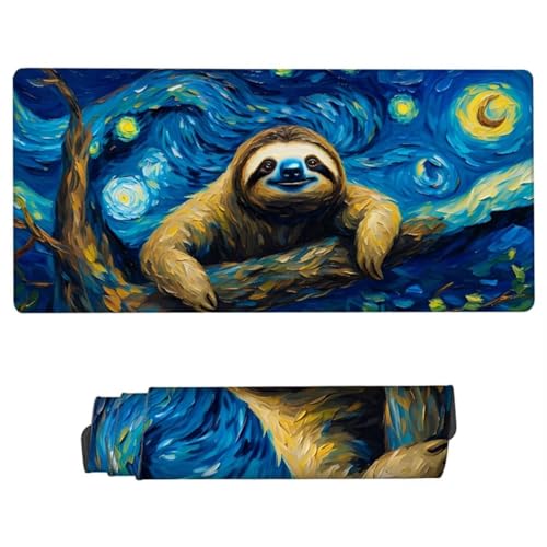 Gaming Mauspad XXL,Mauspad Faultier Mousepad 800x300x3mm,Schreibtischunterlage Sternenhimmel Mousepad,Wasserdicht Mauspad Gaming,Improved Precision and Speed,Gaming-Mauspads für PC,Geschenke ZH-264 Gaming Mauspad XXL,Mauspad Faultier Mousepad 800x300x3mm,Schreibtischunterlage Sternenhimmel Mousepad,Wasserdicht Mauspad Gaming,Improved Precision and Speed,Gaming-Mauspads für PC,Geschenke ZH-264 von JUAIYOON