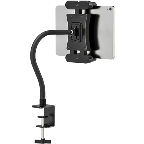 JUBORUI Tablet Halterung Tisch, iPad Halterung Tisch mit Schwanenhals Metallarmen, 360°Drehbarer Tablet Halter, Tablet Ständer für iPad Mini, alle 4,7-13.5 Zoll Tablets von JUBORUI