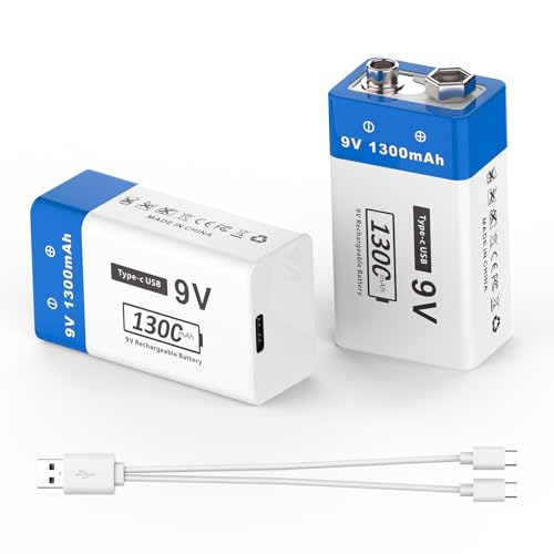 1300mAh wiederaufladbare 9V-Batterien - JUBOTY Lithium-Ionen-Akku für Rauchmelder, drahtlose Mikrofone, LED-Beleuchtungsgeräte und mehr 1300mAh wiederaufladbare 9V-Batterien - JUBOTY Lithium-Ionen-Akku für Rauchmelder, drahtlose Mikrofone, LED-Beleuchtungsgeräte und mehr von JUBOTY