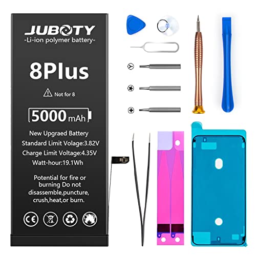 Akku für iPhone 8Plus 5000mAh, JUBOTY Neues Upgrade Li-ion hohe Kapazität 0-Zyklus Akku Ersatz für iPhone 8Plus Model A1864 A1897 A1898 mit kompletten professionellen Reparatur-Set Akku für iPhone 8Plus 5000mAh, JUBOTY Neues Upgrade Li-ion hohe Kapazität 0-Zyklus Akku Ersatz für iPhone 8Plus Model A1864 A1897 A1898 mit kompletten professionellen Reparatur-Set von JUBOTY