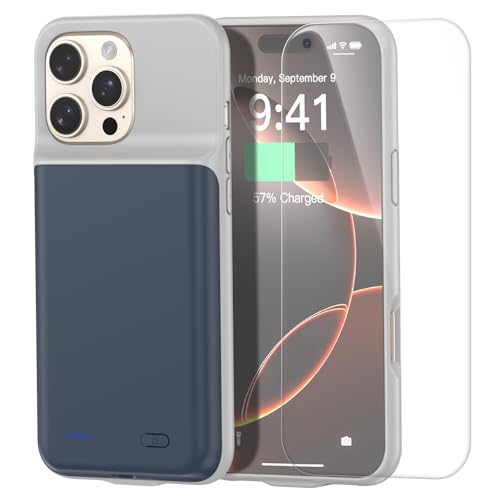 JUBOTY 2025 Neue verbesserte 7000 mAh Reiseakkuhülle für iPhone 16Pro 6,3 Zoll, zusätzliche Akkulaufzeit, 15 W, Schnellladung, externes wiederaufladbares, tragbares Ladegehäuse mit JUBOTY 2025 Neue verbesserte 7000 mAh Reiseakkuhülle für iPhone 16Pro 6,3 Zoll, zusätzliche Akkulaufzeit, 15 W, Schnellladung, externes wiederaufladbares, tragbares Ladegehäuse mit von JUBOTY