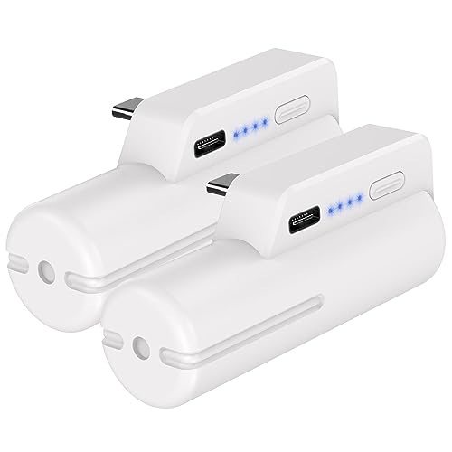 JUBOTY Akku-Pack für Meta Quest 2, schnell aufladende 5000mAh leichte tragbare VR Erweiterung Zubehör wiederaufladbare Power Bank mit Power-Anzeige für zusätzliche 2-4 Stunden Spielzeit (5000mAh,2PC) von JUBOTY