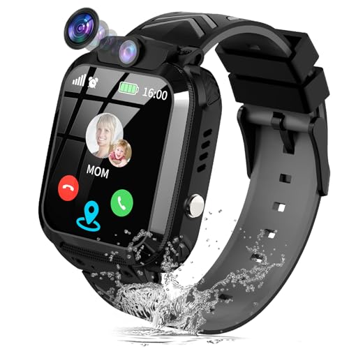 JUBUNRER Smartwatch Kinder mit GPS und Telefon GPS Tracker Kinder Telefonuhr SOS Wecker Schulmodell Wasserdicht Kamera Spiele Armbanduhr Kinderuhr Junge Mädchen Kinder Smartwatch Kindergeschenke- von JUBUNRER
