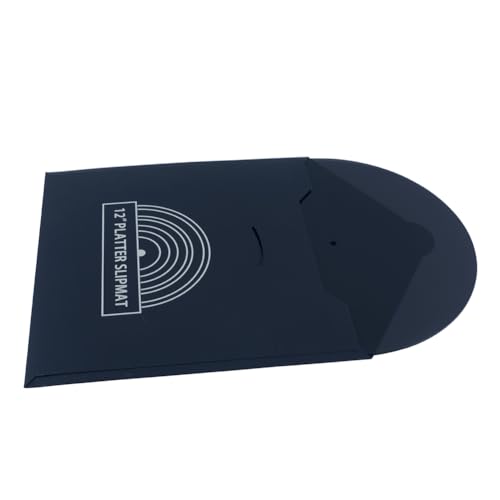 JUCHRZEY 12-Zoll-Plattenspieler-Plattenmatte, Schallplattenunterlage, Vinyl-Schallplattenzubehör (schwarz) von JUCHRZEY