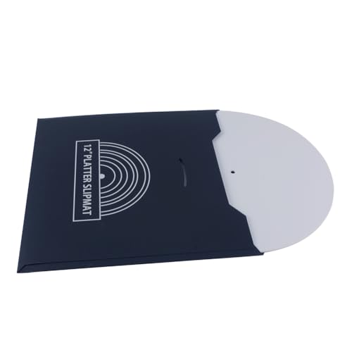 JUCHRZEY 12-Zoll-Plattenspieler-Plattenmatte, Schallplattenunterlage, Vinyl-Schallplattenzubehör (weiß) von JUCHRZEY