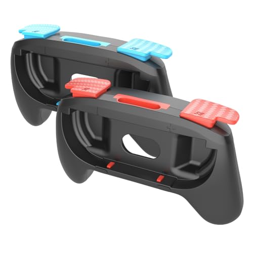 JUCHRZEY 2pcs Handgriffe for Switch 2 Joy Con Controller Halter (schwarzes rotes Schwarz) von JUCHRZEY