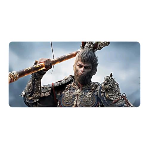 JUCHRZEY Game Black Myth Wukong Schreibtischunterlage for Tastatur und Maus, großes Computer-Laptop-Gamer-Pad, rutschfeste Tastatur-Mauspad, PC-Computerspiel-Zubehör von JUCHRZEY