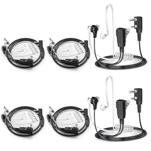 JUCJET Walkie Talkie Headset, Walkie Talkie Kopfhörer mit Schallschlauch Kompatibel mit Walkie Talkie BF-88E 888S UV5R UV5RE Baofeng UV 5R BF-88E BF-888S Funkgerät Headset(6 Stück) von JUCJET