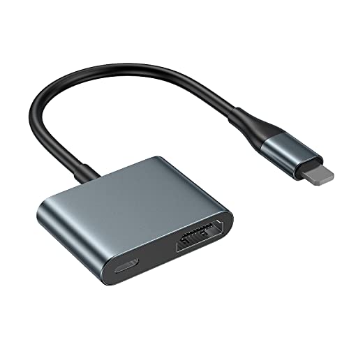 HDMI Adapter für Phone/Pad, 1080P Digital AV Kabel Adapter Sync Bildschirm Konverter, HDMI Adapter Kompatibel mit Phone/pad/pod zu TV/Projektor/Monitor, Plug and Play(Keine Aufladung erforderlich) von JUCONU